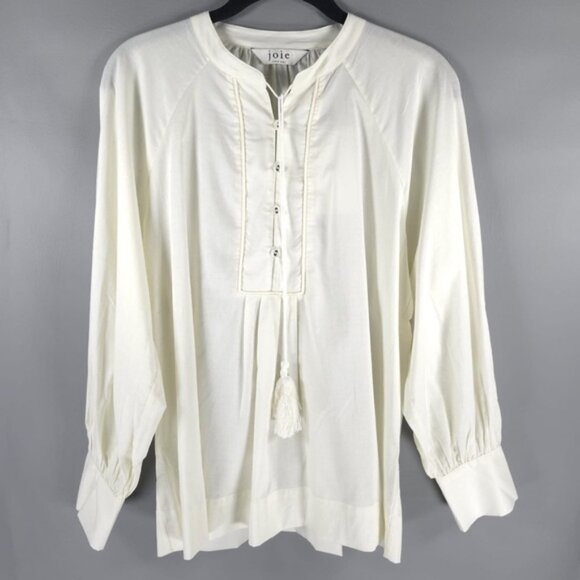 NWT‎ Joie Dracha Porcelain Pleated Top Long Sleeve Top 9118P04950B Size S - Picture 4 of 14
